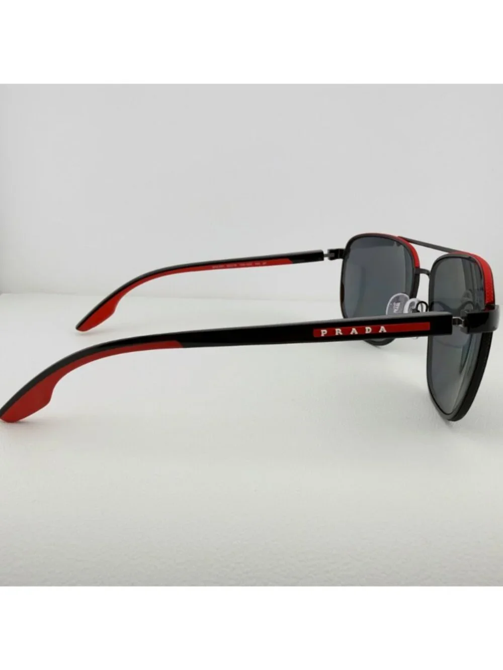 Prada SPS50YS 19G 02G Sunglasses Black Red Aviator 62 16 145 3P READ